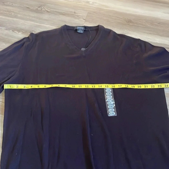Giorgiolini V-Neck Sweater Mens XXL Brown 100% ExtraFine Merino Wool Italy NWT - Picture 5 of 12